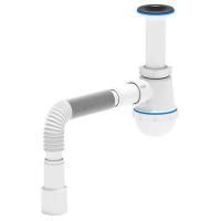 Сифон АНИ пласт д/кух мойки бутылочный 1 1/2"x40 с гофрой 40х40/50 вып литой D-70мм Грот A0515