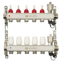 Группа коллекторная ONDO нерж сталь 5 вых. с автомат. воздухоотвод., расход. и термостат. клапанами