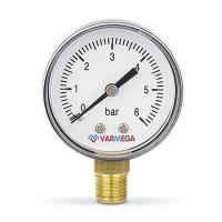 Манометр VARMEGA радиальный 50 мм, 6 бар, 1/4", VMMT10-500602