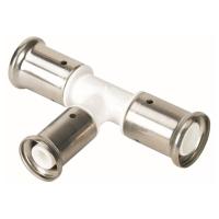 Тройник HENCO переходный уменьшенный в центре, ПВДФ пресс, 32x26x32