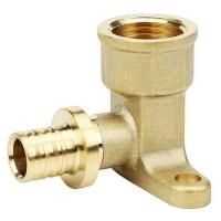 Угол VARMEGA Slide-fit настенный (водороз.) ВР, 16x1/2", Н-50мм, с креп., акс., латунь, VM51611