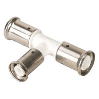 Тройник переходный HENCO уменьшенный с двух сторон, ПВДФ пресс, 20x16x16 белый