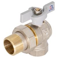 Кран шаровой СTM СТАНДАРТ для воды 1/2" с накид. гайкой угловой бабочка