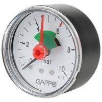 Манометр Gappo аксиальный с указателем предела 1/4" x 6 бар
