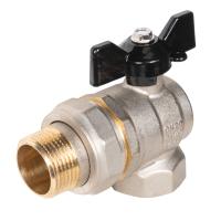 Кран шаровой латунный LD Pride 47.20.В-ГШ.У.Б Ду 20 Ру 40, угловой, вн-американка, (бабочка)