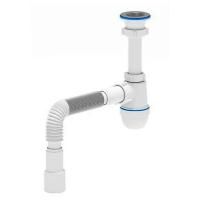 Сифон АНИ пласт д/умыв-ка/мойки бутылочный 1 1/2"x40 с гофрой 40х40/50 D-70мм C0115