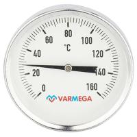 Термометр VARMEGA биметаллич. с погр. гильзой 80 мм, 160гр.С, штуц.75 мм, 1/2", VMMT02-807504