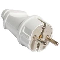 Вилка TDM ELECTRIC прямая с/з 16А 250В белый
