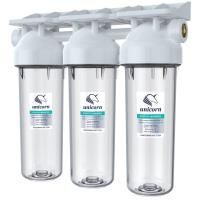 Фильтр Unicorn магистральный 10" тройной 1/2 прозрачный, KSBP 1/2 TRIO