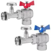 Комплект кранов VIEIR с полусгоном и термометром УГЛОВОЙ 1" VR1105 (упак_2)