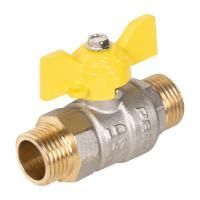 Кран шаровой латунный LD Pride 47.15.Н-Н.Б GAS (бабочка)