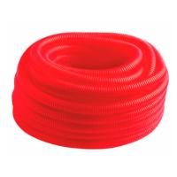 Труба гофрированная MVI Ду25 (внутр.21мм), красная (бухта 50м)