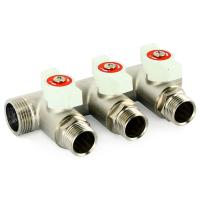 Коллектор Uni-Fitt НВ 3/4"х2 вых 1/2" 40 мм с кранами, никелированный