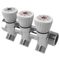 Коллектор  с регулировочными вентилями 3/4"x1/2", 3 выхода