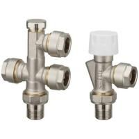 Комплект для бок/п рад. OGINT термост. с ниж/п труб для двухтр Ду 15 Ру10 1/2"x15 угл. ос. М30х1,5