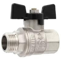 Кран VIEIR шаровый 3/4" ВВ, бабочка, никель, черный (96/12) VP220-02
