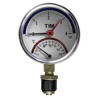 Термо-манометр TIM радиальный 6 бар, от 0гр. до 120гр., 1/2" НР, Y-80-6