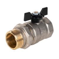 Кран шаровой латунный LD 47.32.В-ГШ.Б Ду 32 Ру 25 (бабочка с бир.)