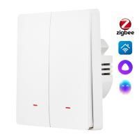 Выключатель HOMMYN настенный zigbee 2 клавиши (без нейтрали) SWZBNN02W