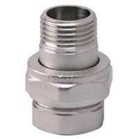 Соединитель VIEIR прямой, разъемный (американка), конусный ВН 1/2" никел. HJKN33