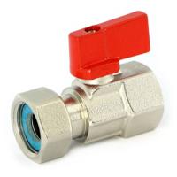 Кран Uni-Fitt шаровой мини ВВ 1/2" с накидной гайкой флажок красный металл