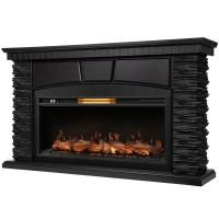 Каминокомплект: Очаг Royal Thermo Aurora RTFP/P-AR40LS, портал Porto 40 камень черный шпон венге