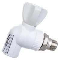 Кран Lammin шаровый PPR радиат. угл. 20 х 1/2" PREMIUM 50/10, белый