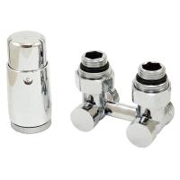 Комплект узла нижнего подкл SCHLOSSER угловой STANDARD 3/4" (хром) с термоголовкой М30х1,5, ниппеля 1/2"Х3/4"