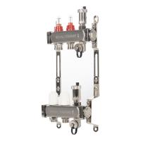 Коллектор Royal Thermo нерж. в сборе с расходомерами 1" ВР-3/4" НР с автомат. воздухоотвод-ми 2 вых.