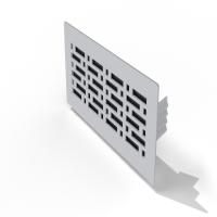 Решетка напольная/стеновая 350*150 мм (белая) посадочное место 300*100