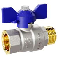 Кран шаровой латунный LD Pride 47.25.B-Н.Б Ду 25 Ру 40 вн-нр, бабочка