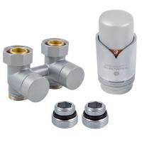 Комплект эксклюзив. узла подкл. SCHLOSSER 50мм, 3/4 x М22x1,5, 2 нип., прям., сатин