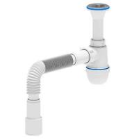 Сифон АНИ пласт д/умыв-ка/мойки бутылочный 1 1/4"x40 с гофрой 40х40/50 D-65мм C2015