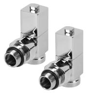 Набор дизайн-вентилей CUBE, угловой (хром) 1/2"