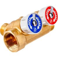 Коллектор сантехнический Giacomini с вентилями 3/4" x 1/2" /2, R585CY072