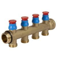 Коллектор сборный Giacomini с регулирующими клапанами 1" x 3/4"E /2, R583VY112