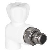 Кран шаровой TEBO бел. PP-R для радиатора 25х3/4" угловой (5/45), арт. 030060214