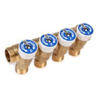 Коллектор сантехнический Giacomini с вентилями 3/4" x 1/2" /4, R585CY074