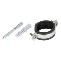 Мет.оцин. хомут для труб с резиновой прокладкой, болтом и дюбелем 5/4" (40-45мм)