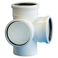 Крестовина Политэк Пайп двухплоскостная 110х110х110/87,5гр. для бесш. кан-и ПП (20)