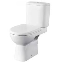 Унитаз-компакт косой выпуск нижний подвод с арматурой 2реж слив кнопка с сиденьем ПП микролифт белый