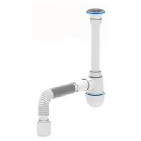 Сифон АНИ пласт д/умыв-ка бутылочный 1 1/4"x40 с гофрой 40х50 D-65мм C1010