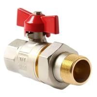 Кран VIEIR шаровый с американкой 3/4" НВ, кр. бабочка VR204-02