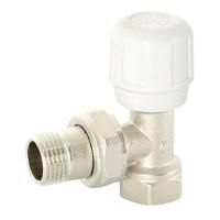 Вентиль Uni-Fitt ручной угловой НВ 1/2" с разъёмным соединением, никелированный