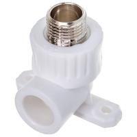 Угольник PP-R РТП комб. с креплен. D 20х1/2" НР, (75/25) белый