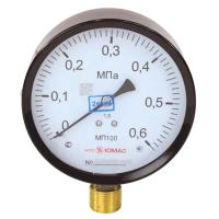 Манометр ЮМАС МП100 радиальный Дк100мм 0-1,0 МПа кл.1,5 G1/2"
