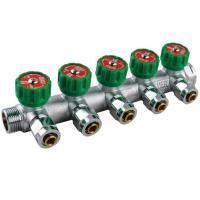 Коллектор VIEIR 3/4-16-5вых с регул. вентилями, еврок. VER-PRO VER405