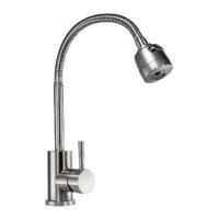 Смеситель АМУР д/кухни "утка", карт. 35мм, нерж.сталь, гофр. излив, б/подв. (10) Арт. BY2020-B2