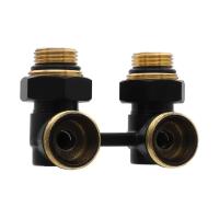 Вентиль для радиатора VIEIR Мультифлекс 3/4" угловой, черный VR309-C (48/1)