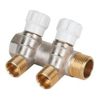 Коллектор латунный MVI 3/4"x1/2" 2 вых с регулирующими вентилями